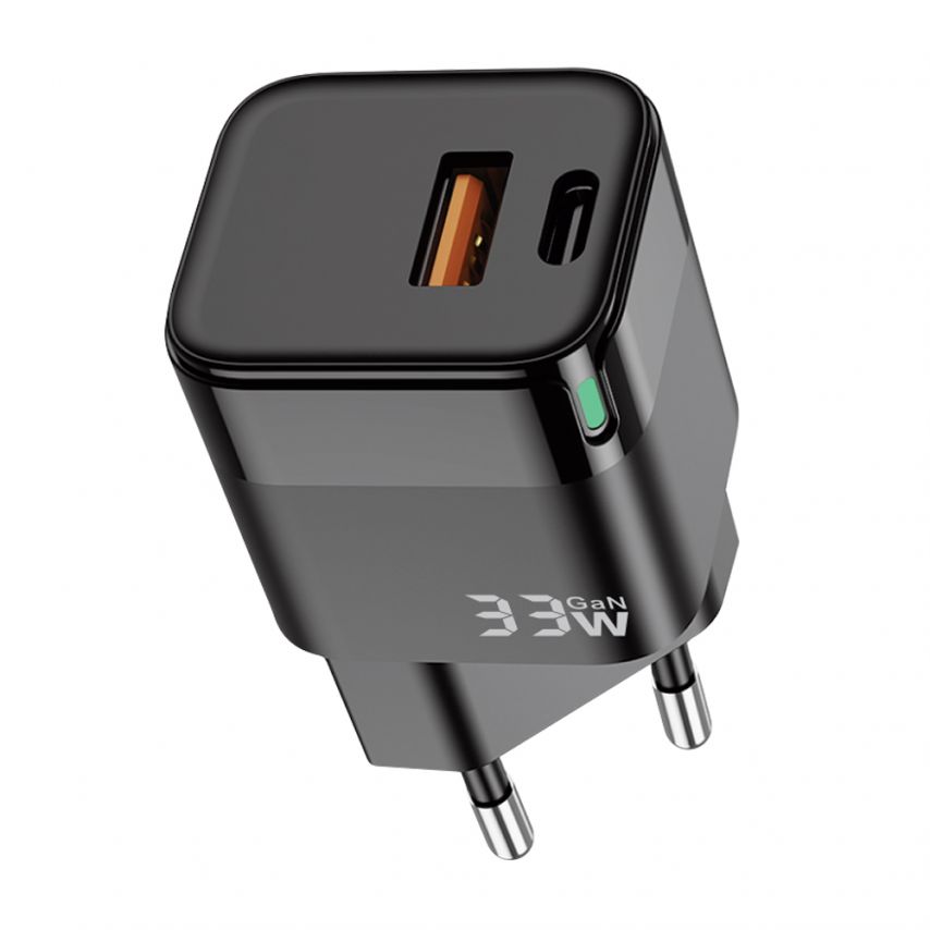 Netzladegerät (Adapter) WALKER WH-43 33W GaN PD_33W / QC3.0_18W schwarz