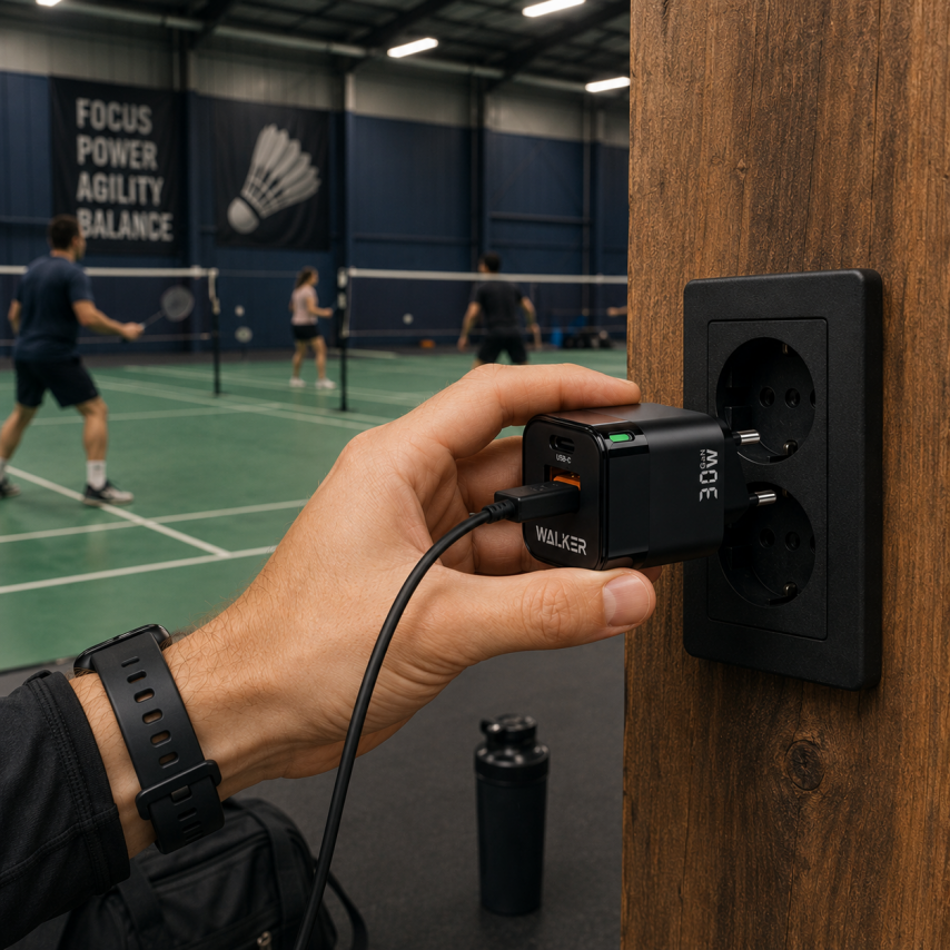 Netzladegerät (Adapter) WALKER WH-43 33W GaN PD_33W / QC3.0_18W schwarz
