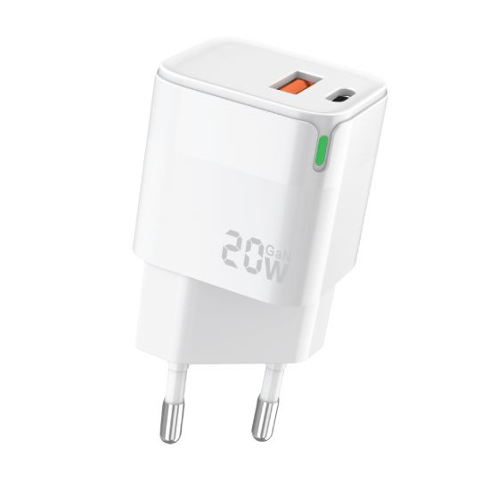 Netzladegerät (Adapter) WALKER WH-42 20W GaN PD_20W / QC3.0_18W weiß