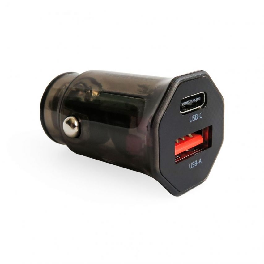 Autoladegerät (Adapter) WALKER WCR-61 PD_30W / QC3.0_18W durchsichtig