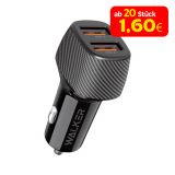 Autoladegerät (Adapter) WALKER WCR-33 QC3.0 2USB / 36W schwarz