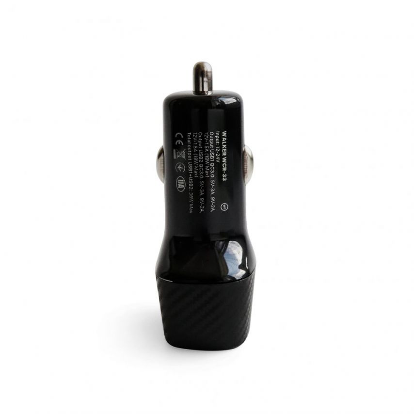 Autoladegerät (Adapter) WALKER WCR-33 QC3.0 2USB / 36W schwarz