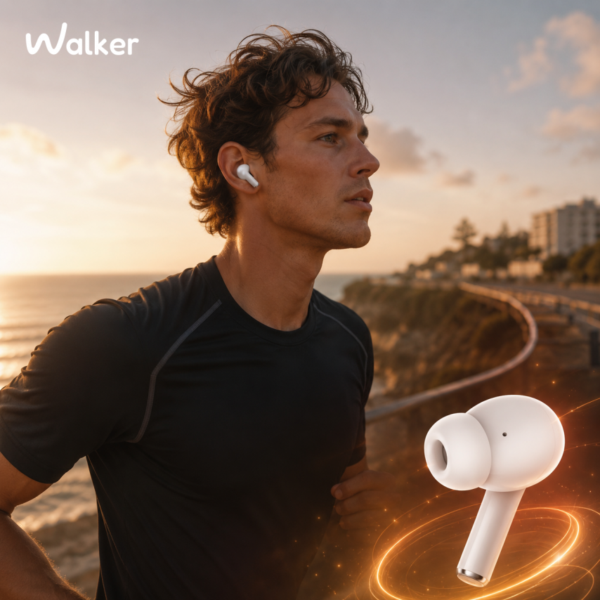 Bluetooth-Kopfhörer WALKER WTS-60 ENC weiß