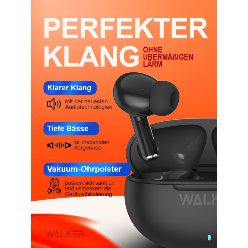 Bluetooth Earphones WALKER WTS-60 ENC black