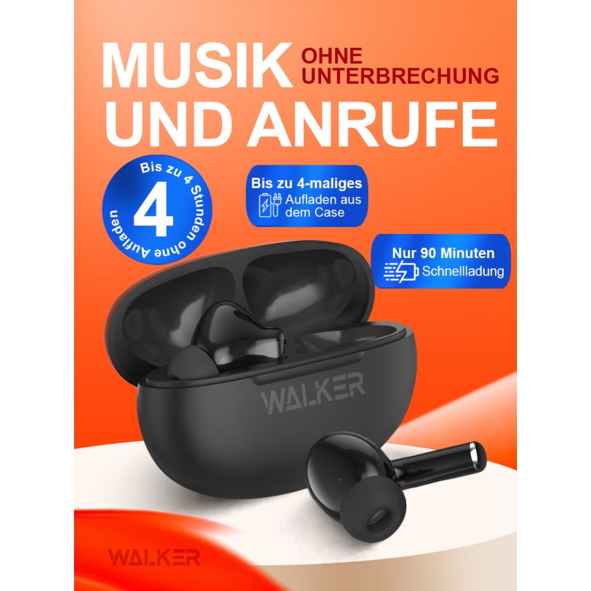 Bluetooth Earphones WALKER WTS-60 ENC black