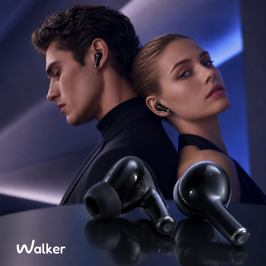 Kopfhörer Bluetooth WALKER WTS-60 ENC schwarz
