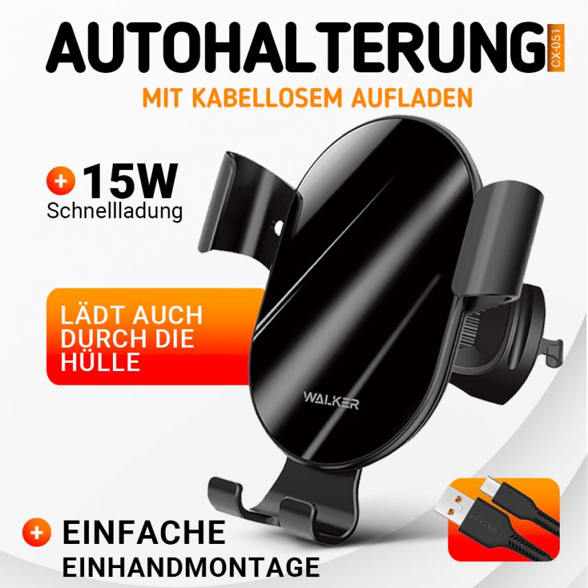 Autohalterung WALKER CX-051 Gravity 15W schwarz