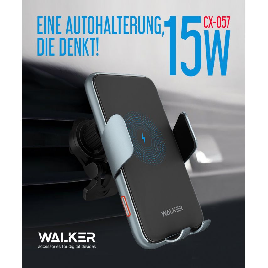 Car Holder WALKER CX-057 Smart Sensor 15W black/grey