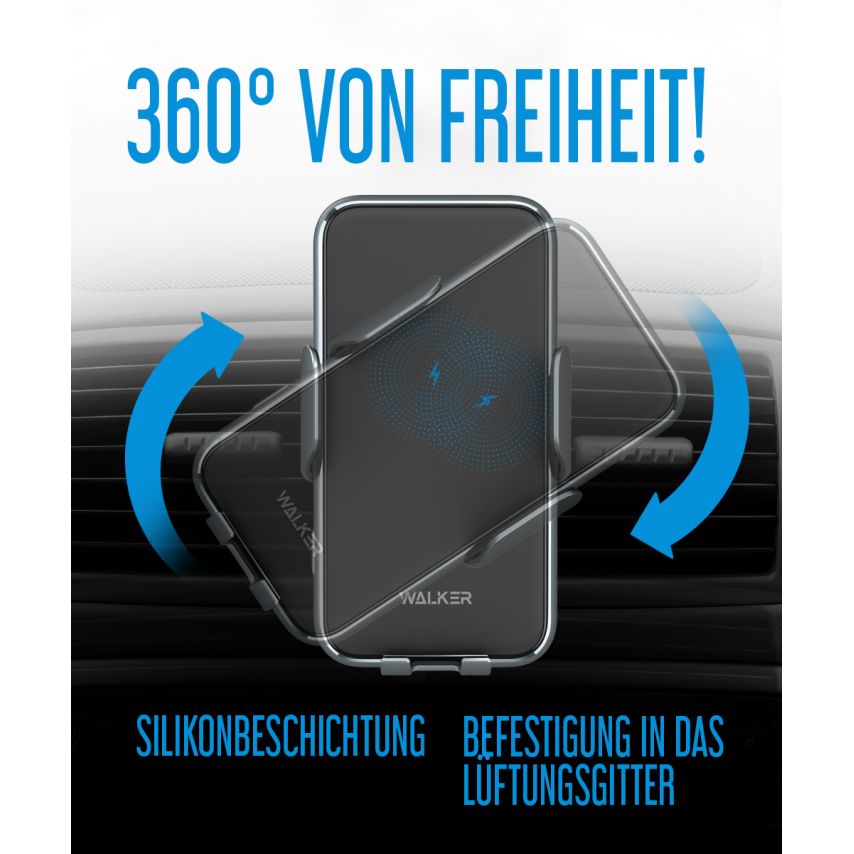 Car Holder WALKER CX-057 Smart Sensor 15W black/grey