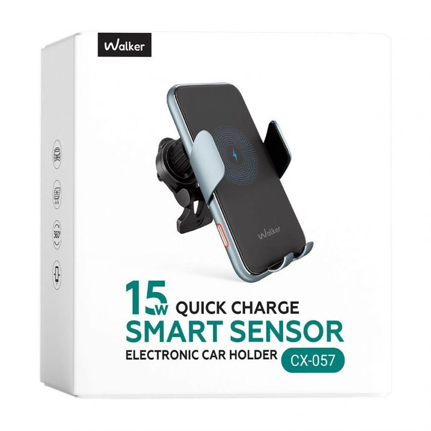 Autohalterung WALKER CX-057 Smart Sensor 15W schwarz/grau
