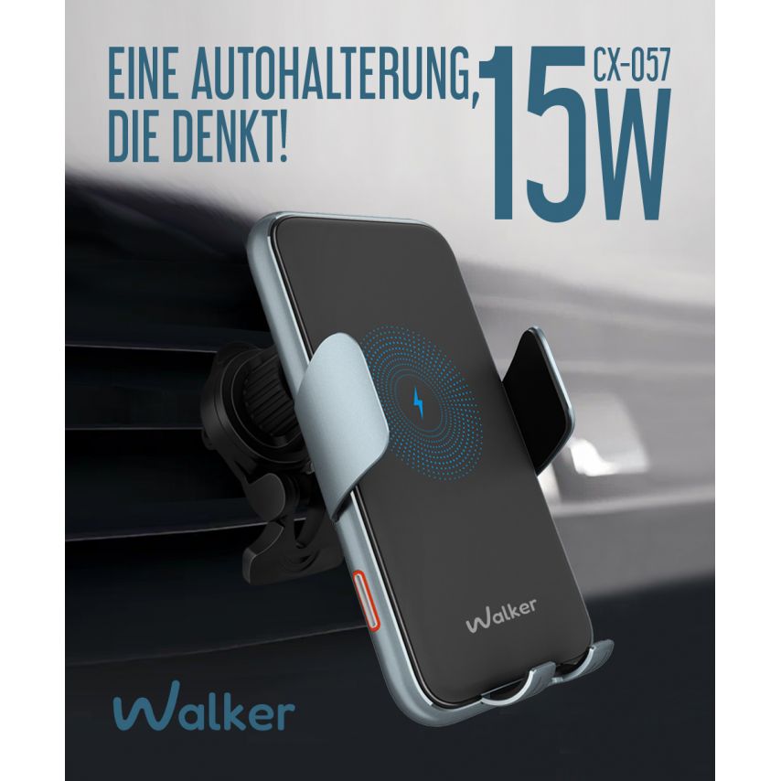 Autohalterung WALKER CX-057 Smart Sensor 15W schwarz/grau