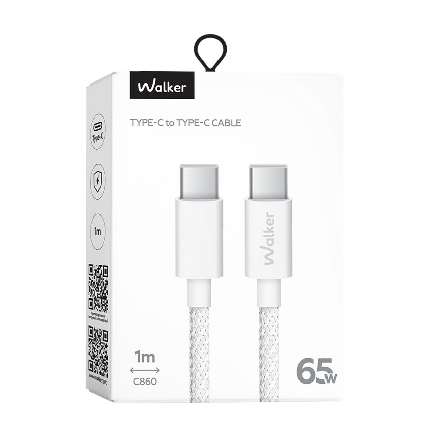 Kabel WALKER C860 Type-C - Type-C 60W weiß