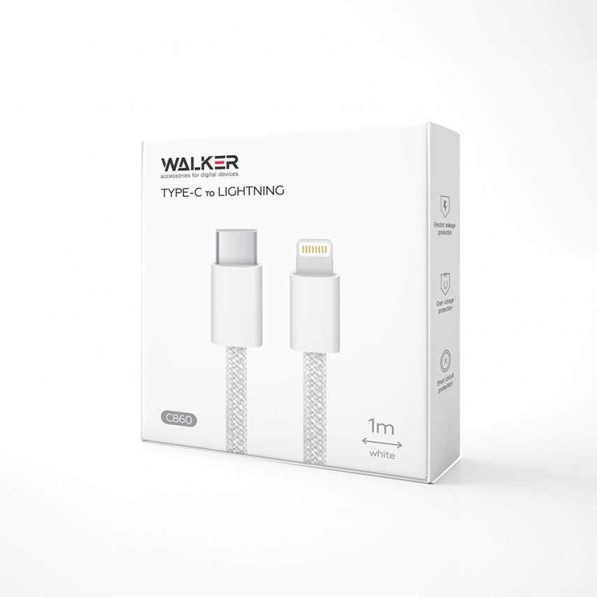 Câble WALKER C860 Type-C vers Lightning blanc