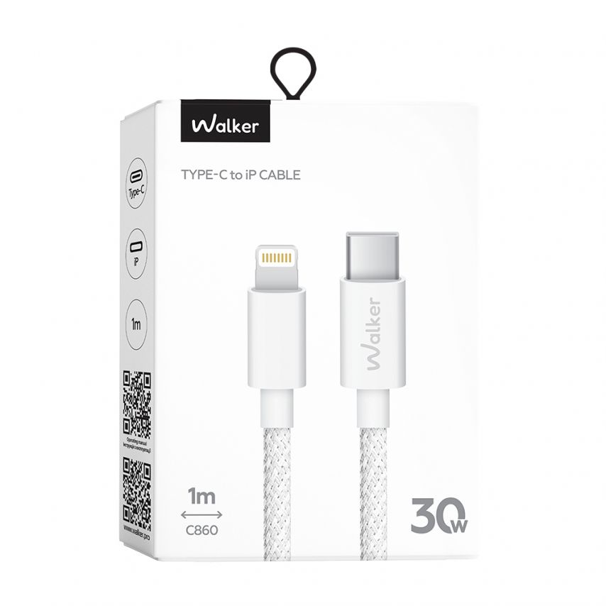 Kabel WALKER C860 Type-C - Lightning weiß