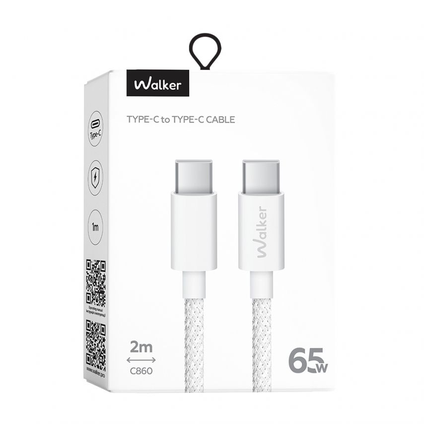 Kabel WALKER C860 Type-C - Type-C 2m weiß