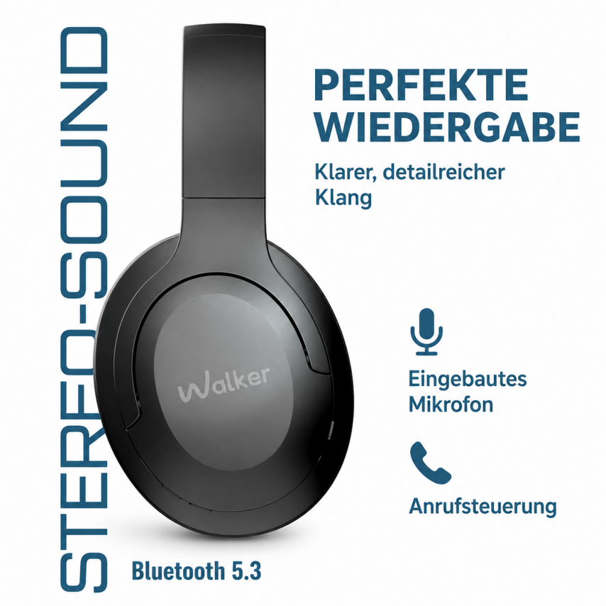 Casque Bluetooth WALKER BIG WBT-75 noir