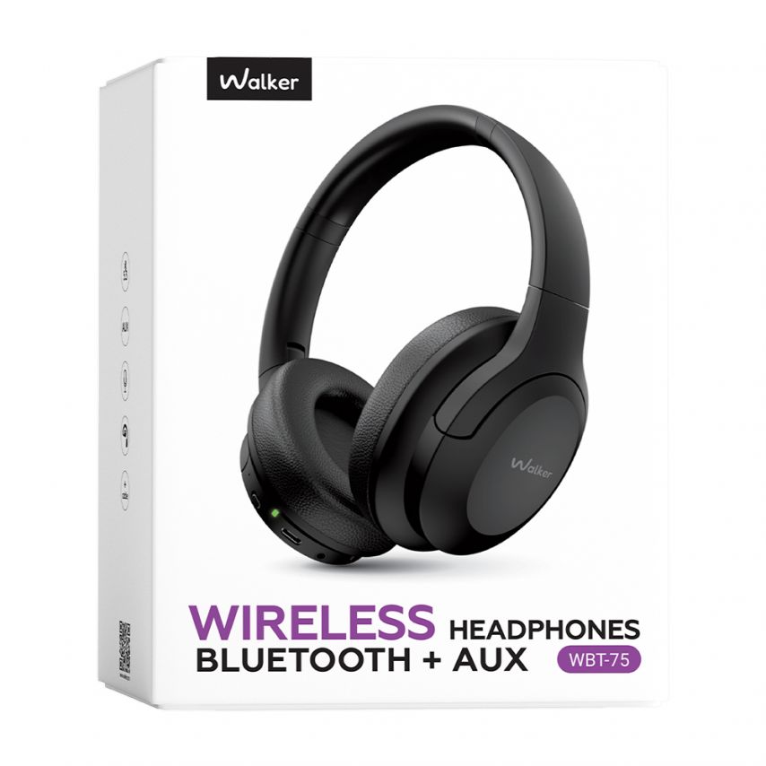 Bluetooth Headphones WALKER WBT-75 black