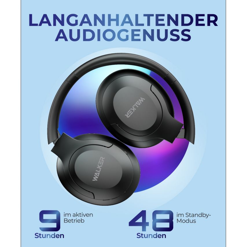 Bluetooth Headphones WALKER WBT-75 black