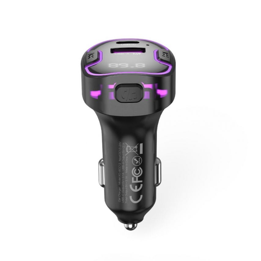 Autoladegerät (Adapter) - FM-Transmitter XO BCC12 PD / USB / 3.1A schwarz