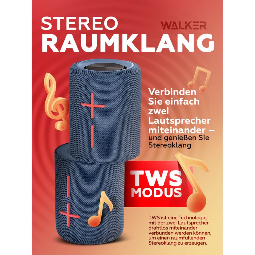 Tragbarer Lautsprecher 2 in 1 WALKER WSP-710 blau