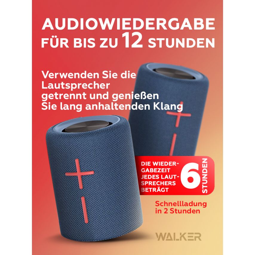 Tragbarer Lautsprecher 2 in 1 WALKER WSP-710 blau