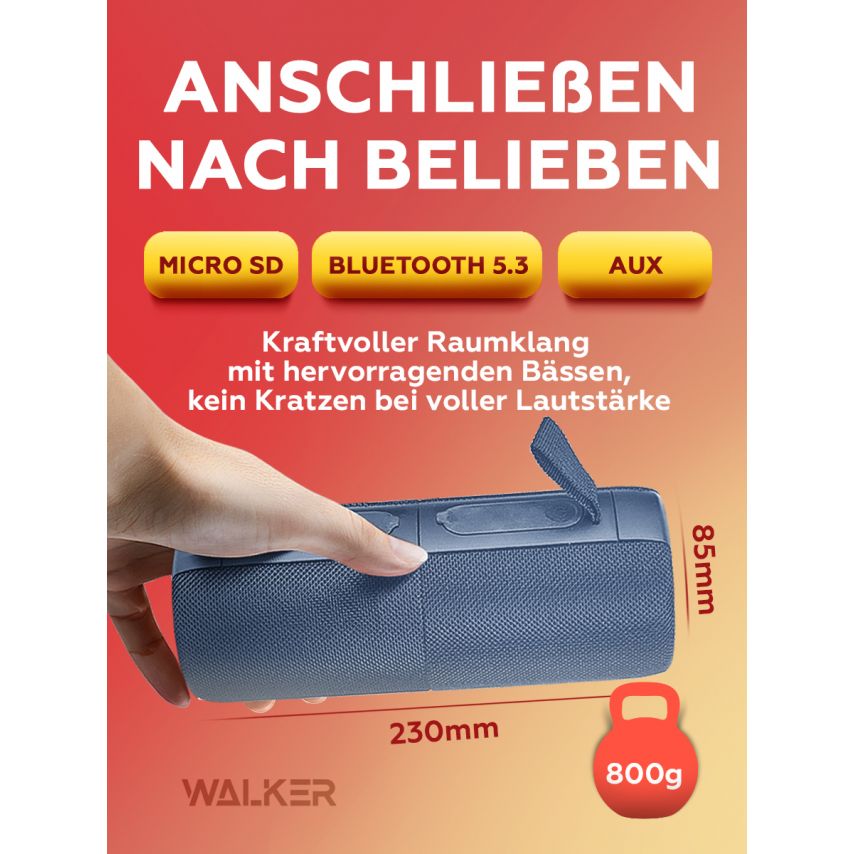 Tragbarer Lautsprecher 2 in 1 WALKER WSP-710 blau