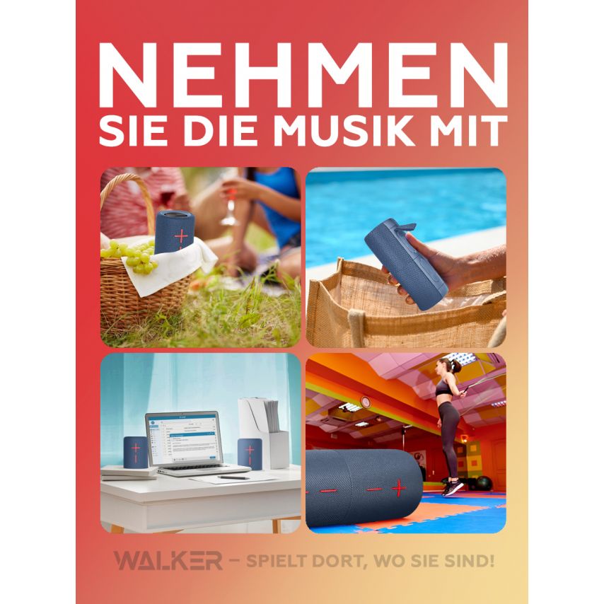 Tragbarer Lautsprecher 2 in 1 WALKER WSP-710 blau