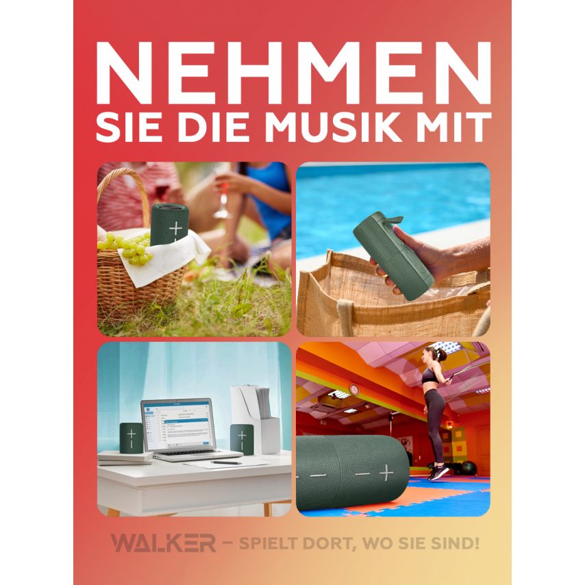 Tragbarer Lautsprecher 2 in 1 WALKER WSP-710 grün