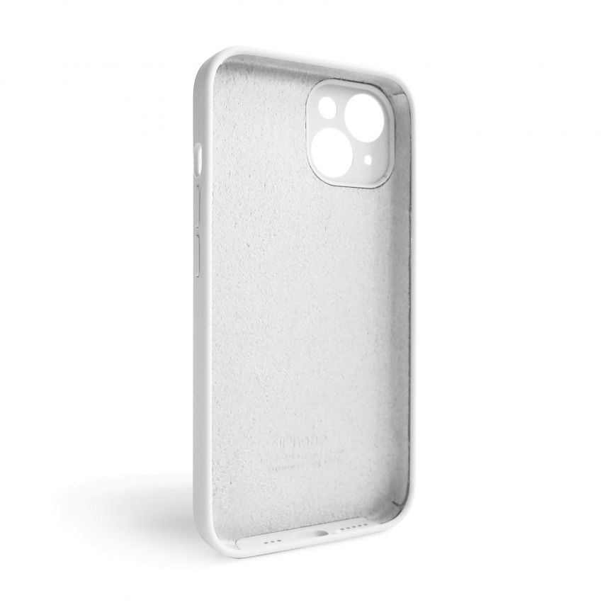 Case Full Silicone for Apple iPhone 15 white (09) closed camera (without logo)