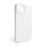 Case Full Silicone for Apple iPhone 15 white (09) closed camera (without logo)