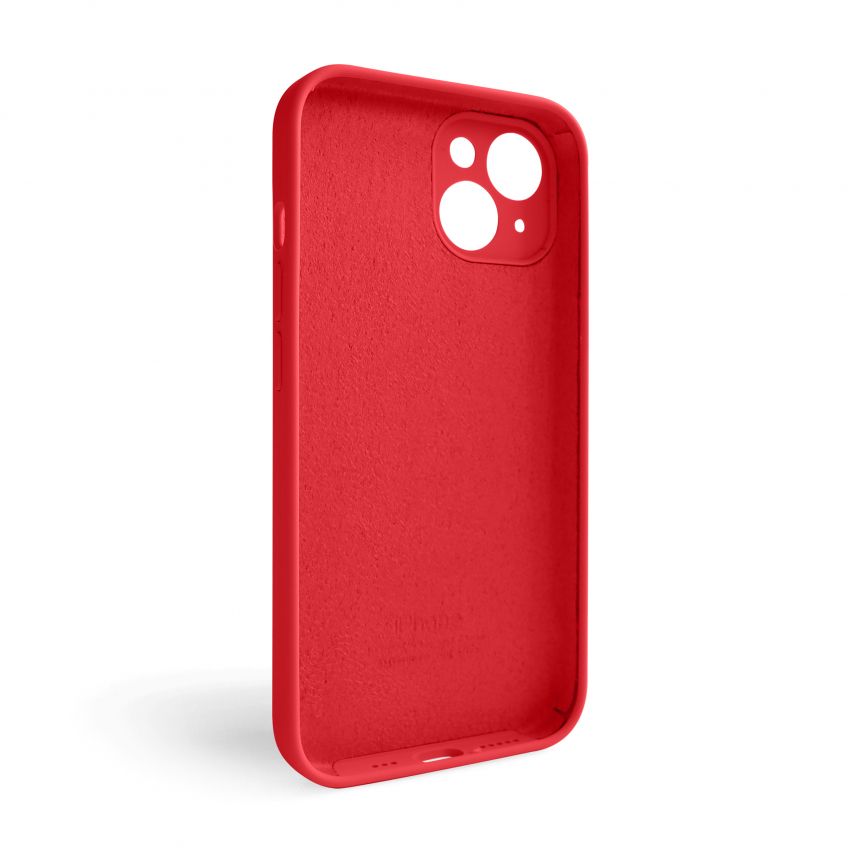 Case Full Silicone for Apple iPhone 15 red (14) closed camera (without logo)