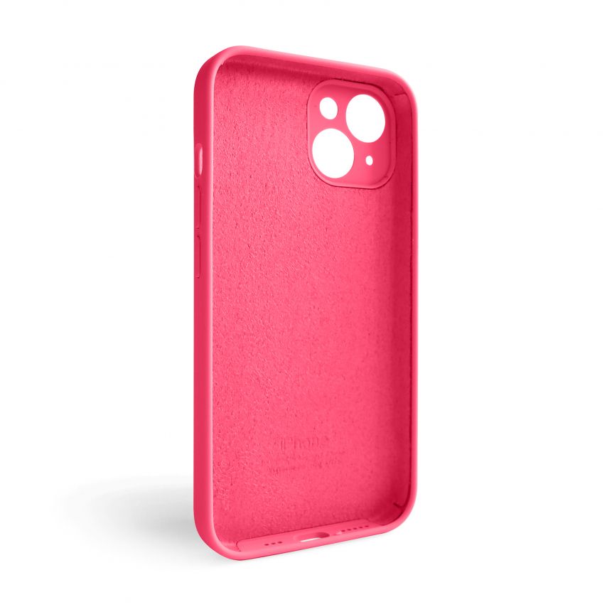 Hülle Full Silicone für Apple iPhone 15 (38) glänzendes rosa geschlossen Kamera (ohne Logo)