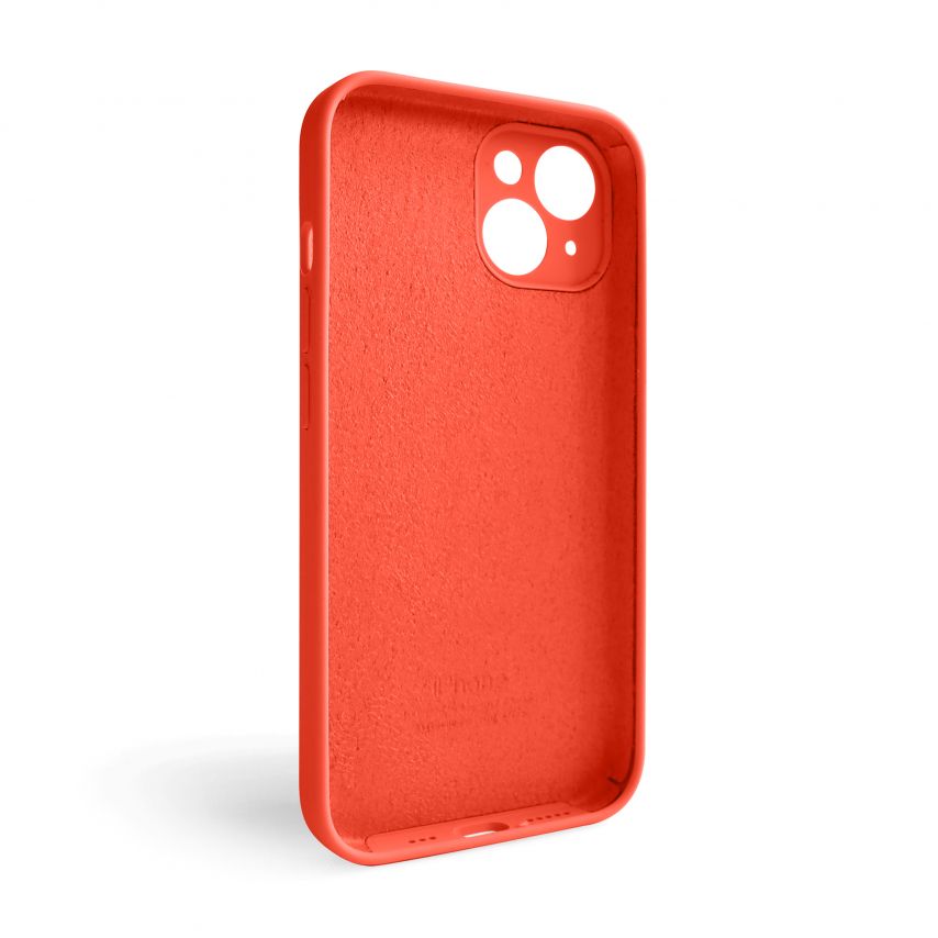 Hülle Full Silicone für Apple iPhone 15 orange (13) geschlossen Kamera (ohne Logo)