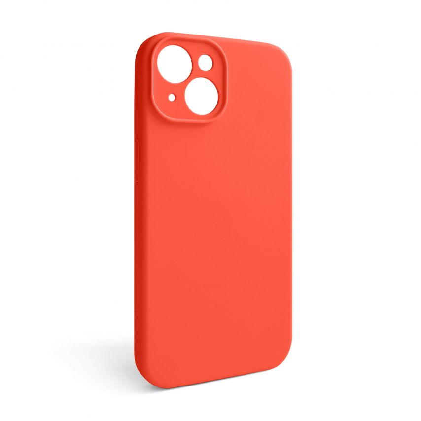 Hülle Full Silicone für Apple iPhone 15 orange (13) geschlossen Kamera (ohne Logo)