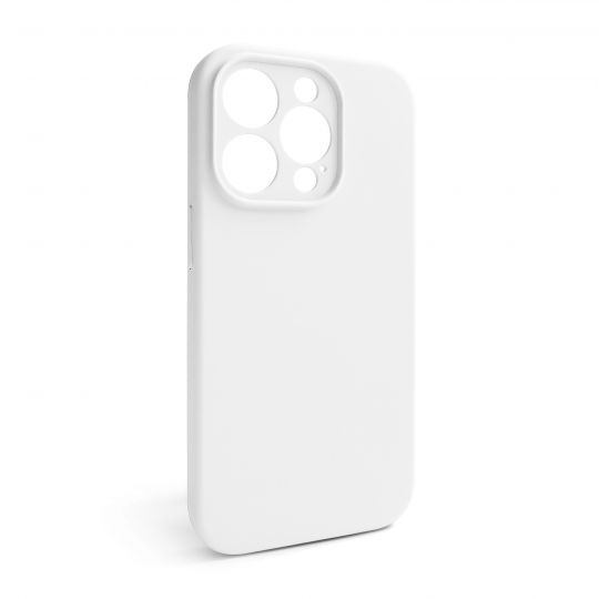 Case Full Silicone for Apple iPhone 15 Pro white (09) closed camera (without logo)