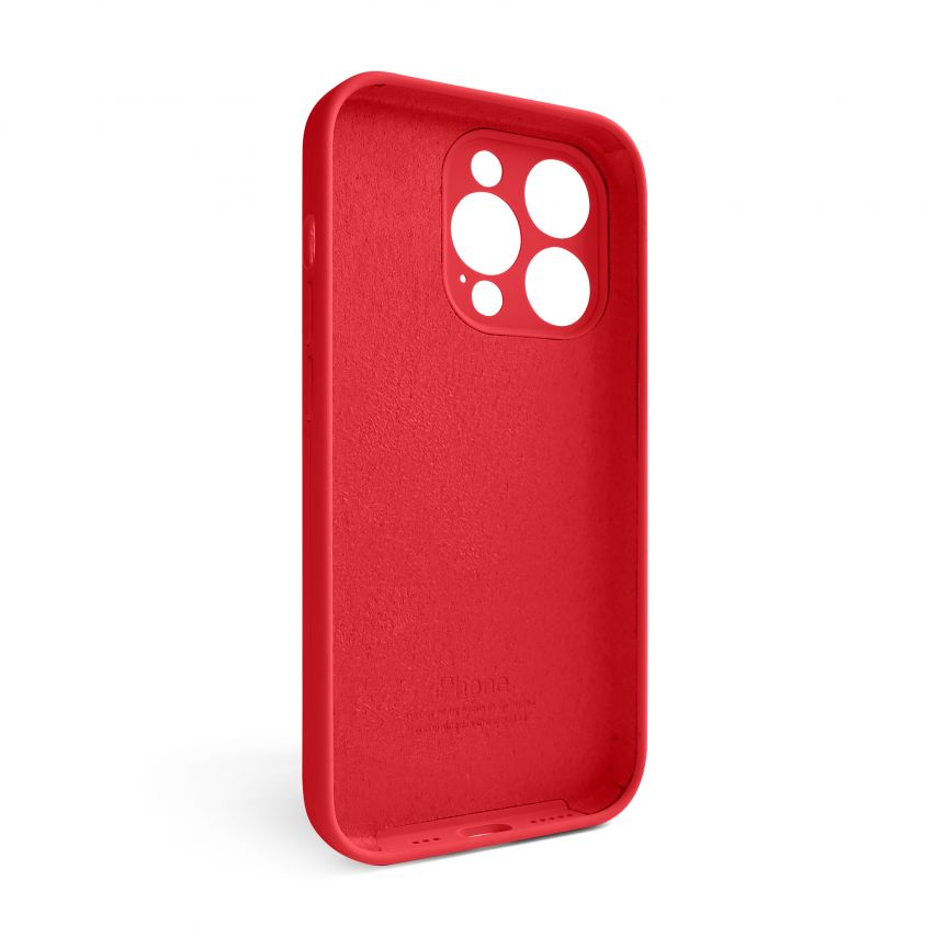 Case Full Silicone for Apple iPhone 15 Pro red (14) closed camera (without logo)