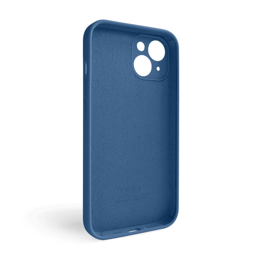 Case Full Silicone for Apple iPhone 14 (20) navy blue closed camera (without logo)