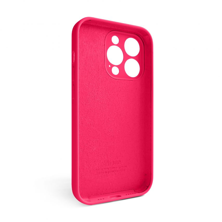 Case Full Silicone for Apple iPhone 15 Pro (38) shiny pink closed camera (without logo)