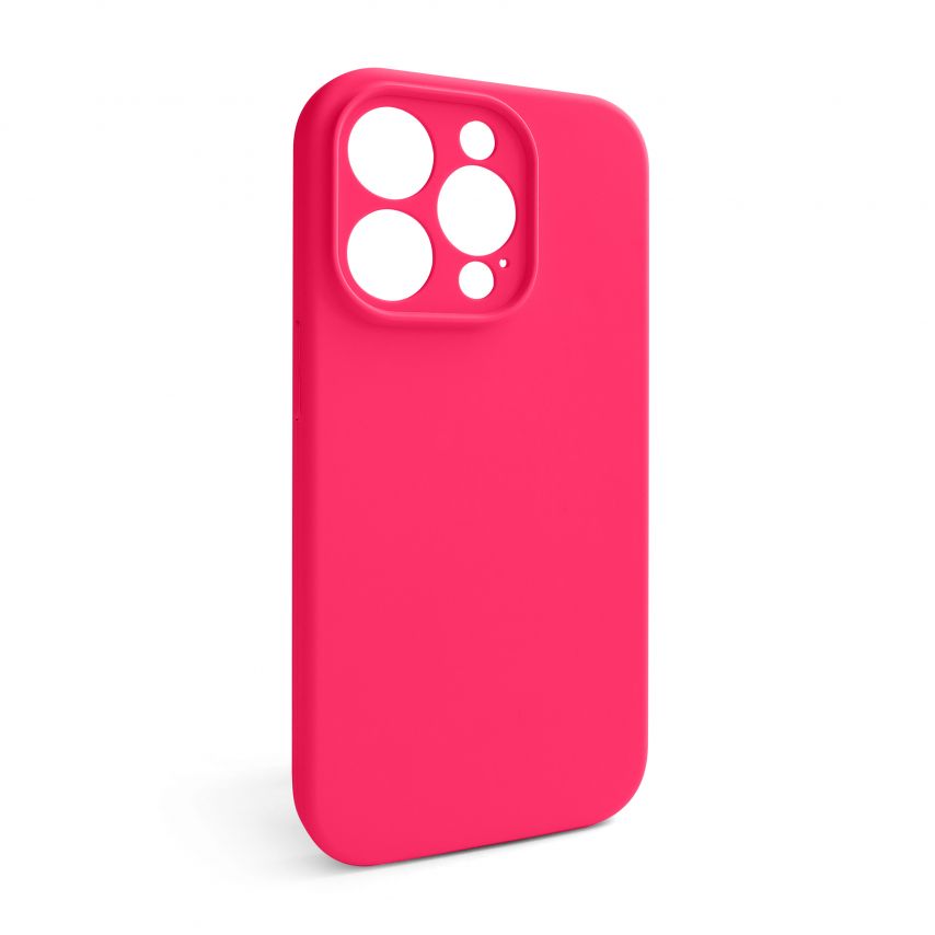 Case Full Silicone for Apple iPhone 15 Pro (38) shiny pink closed camera (without logo)