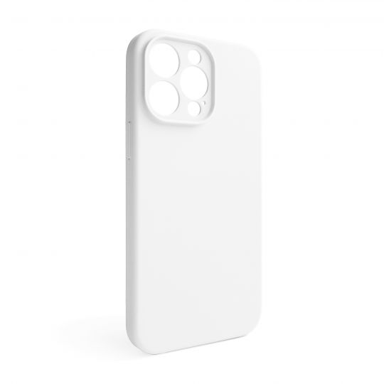 Case Full Silicone for Apple iPhone 15 Pro Max white (09) closed camera (without logo)