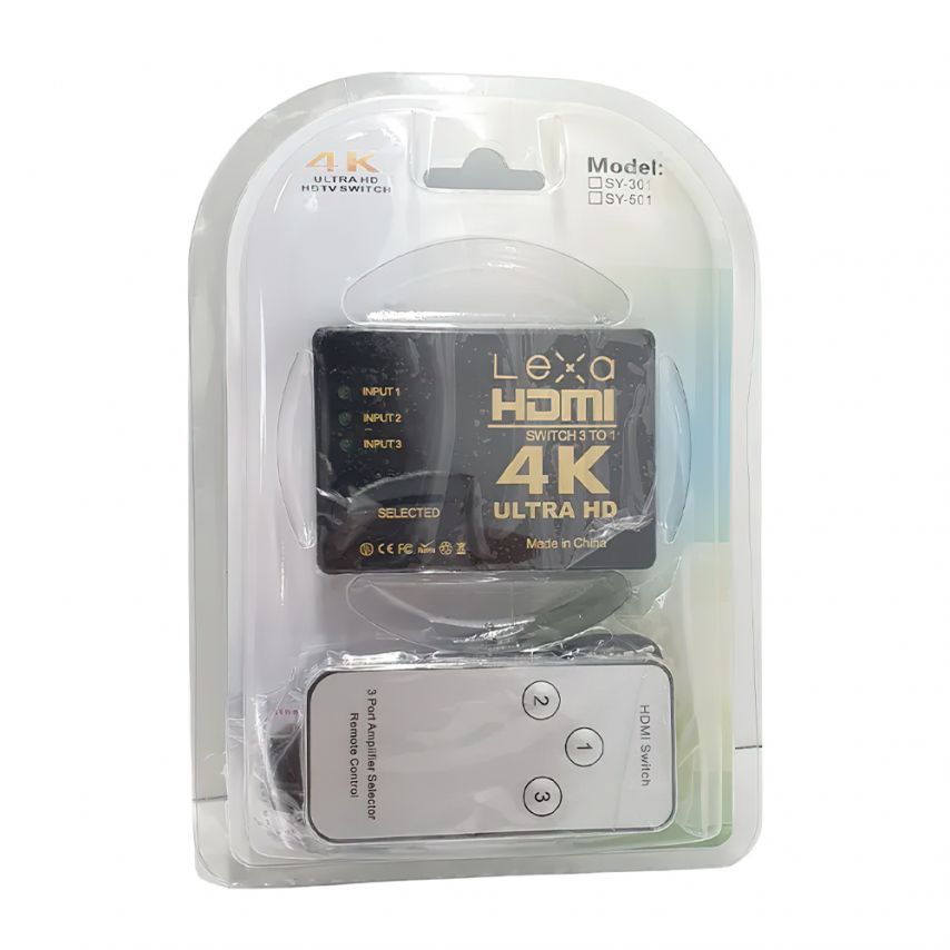 HDMI Splitter HF23 for 3 Devices with Remote Control black