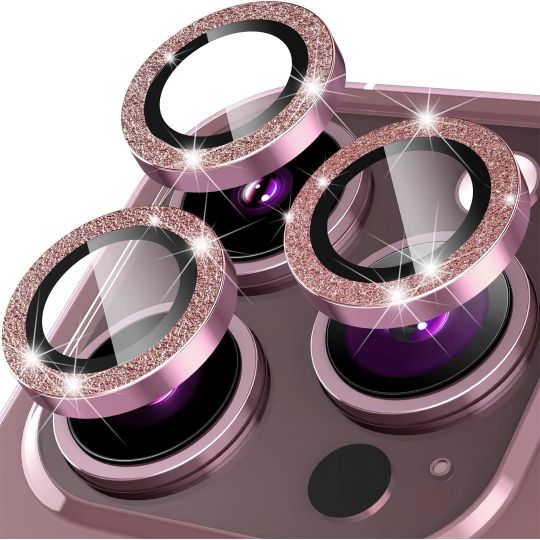 Glitter Camera Lens Protection for Apple iPhone 13 Pro, 13 Pro Max pink