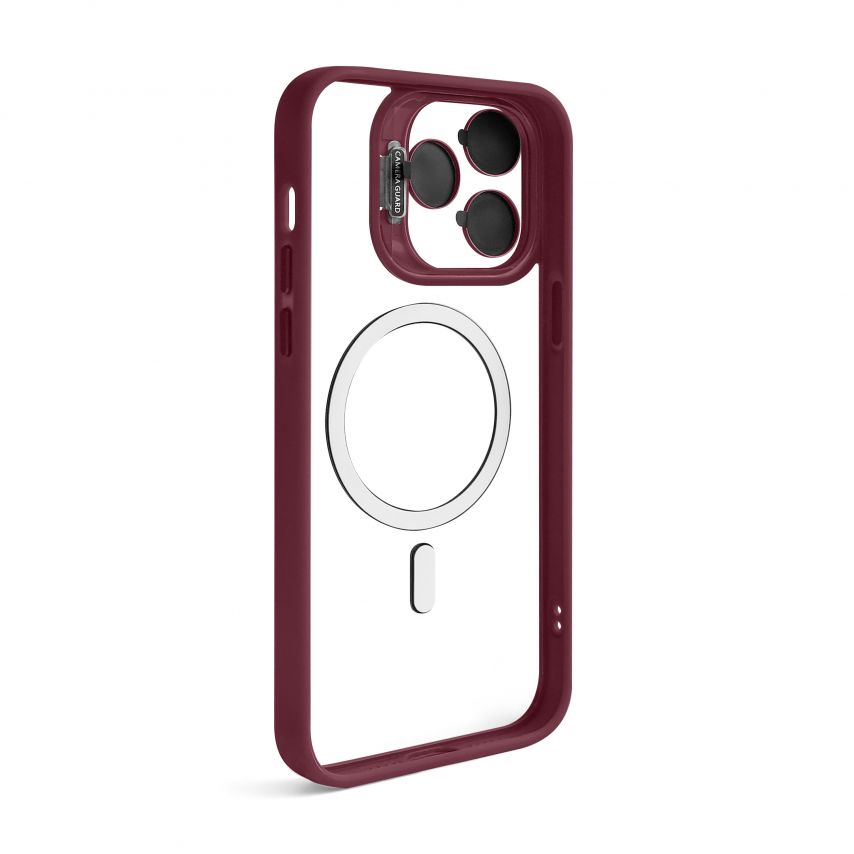 Case with MagSafe for Apple iPhone 14 Pro Max with stand and camera protection bordo (05)