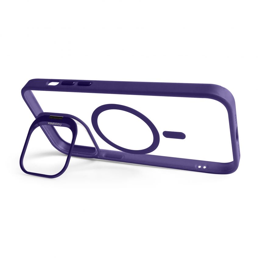 Case with MagSafe for Apple iPhone 14 Pro Max with stand and camera protection violet (02)