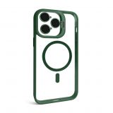 Case with MagSafe for Apple iPhone 14 Pro with stand and camera protection green (01)