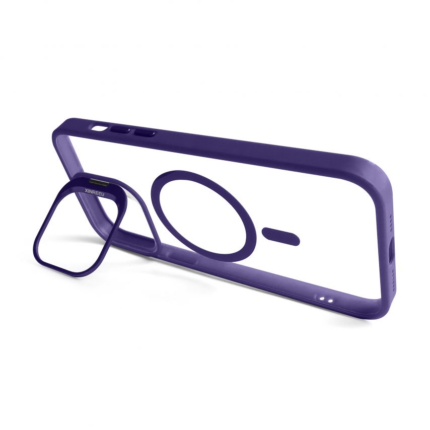 Case with MagSafe for Apple iPhone 14 Pro with stand and camera protection violet (02)