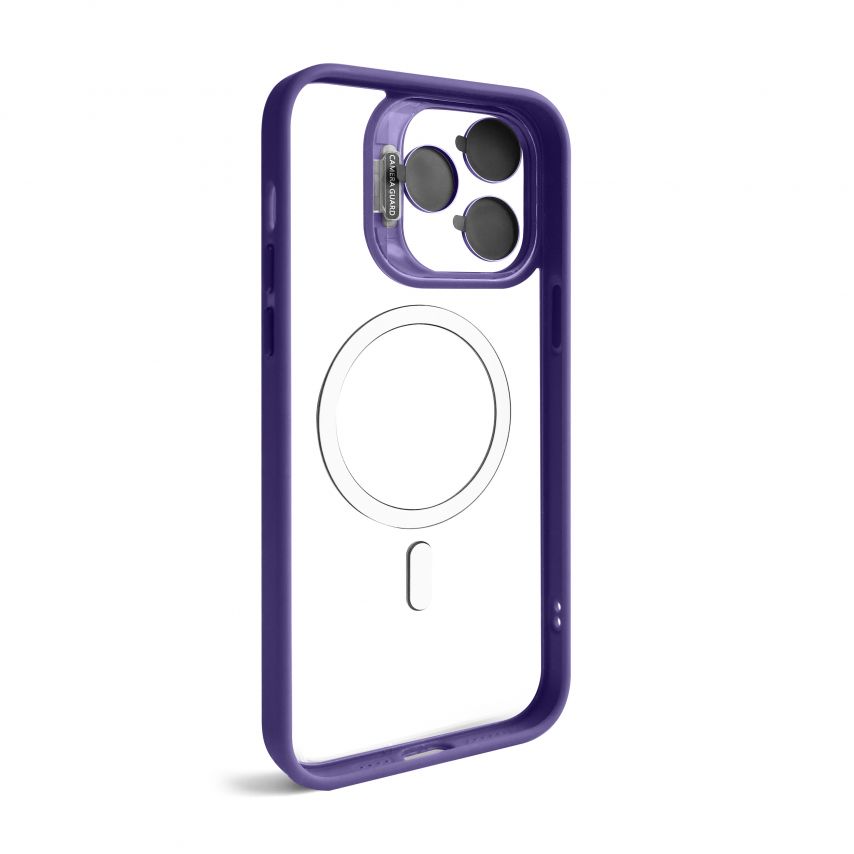 Case with MagSafe for Apple iPhone 14 Pro with stand and camera protection violet (02)