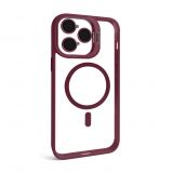Case with MagSafe for Apple iPhone 14 Pro with stand and camera protection bordo (05)