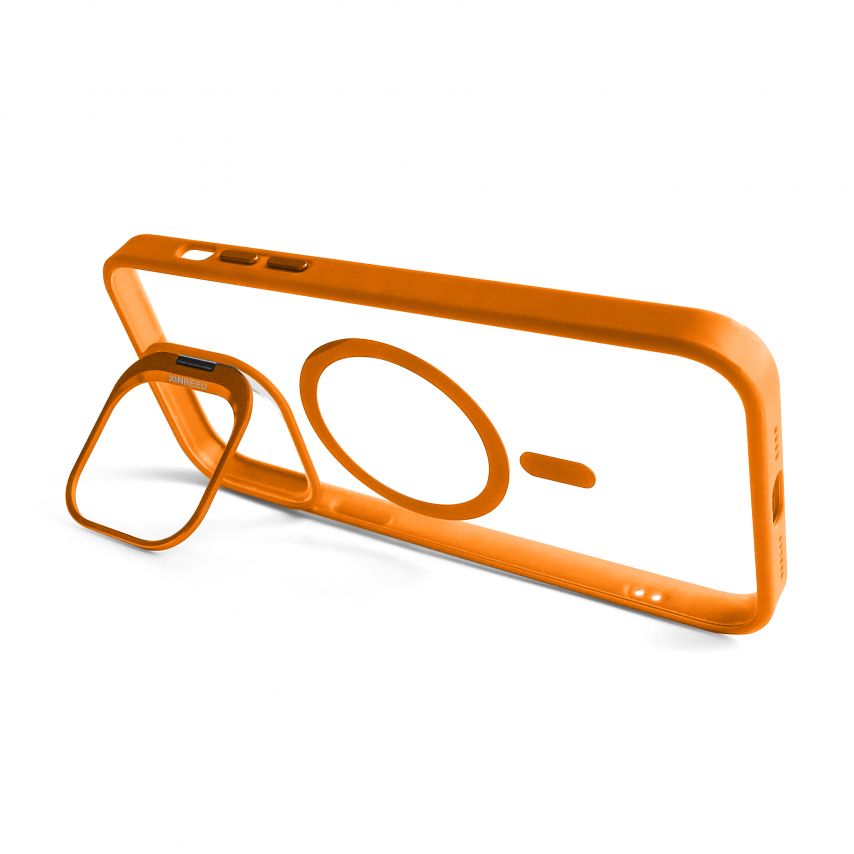 Coque avec MagSafe pour Apple iPhone 14 Pro avec support et protection pour les caméras orange (07)