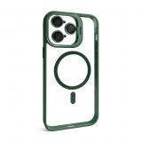Case with MagSafe for Apple iPhone 14 Pro Max with stand and camera protection green (01)
